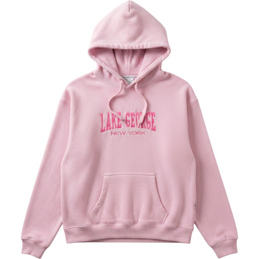 Racwear Womens Pink Lake George New York Pullover Fleece Hoodie XL
